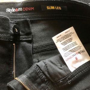 Style & Co Black Denim Slim leg Jeans NWOT